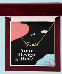 Custom Name Necklace - Custom Messege Card, Gift for Her, Annivasery Gift, Valentine gift