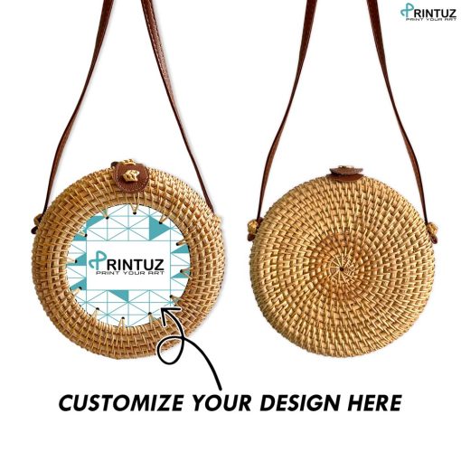 Printuz_Small Round Rattan Bag