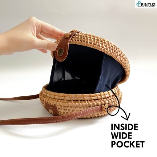 Printuz_Small Round Rattan Bag