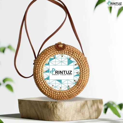 Printuz_Small Round Rattan Bag