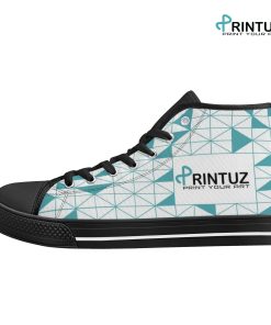 Printed + Embroidered High Top Canvas Shoes