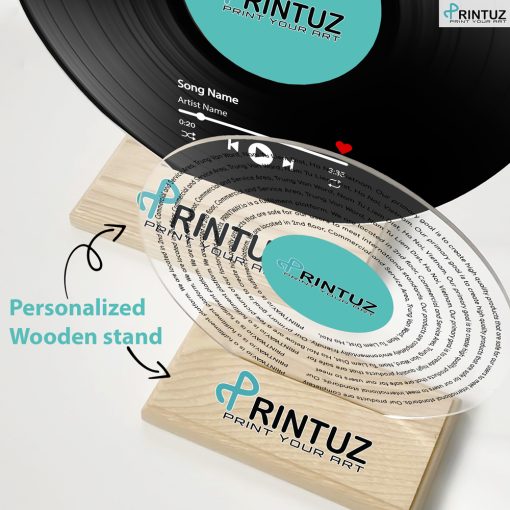 Printuz_Acrylic Record With Wooden Stand