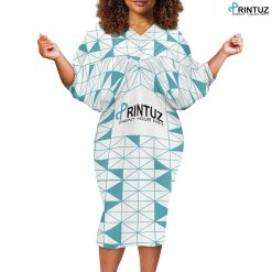 Hd Printuz_YBat-sleeve hip dress