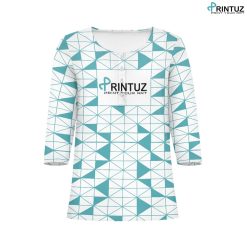 Hd Printuz_Women's three quarter sleeve top(with buttons)