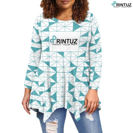 Hd Printuz_Women's irregular long sleeve tops