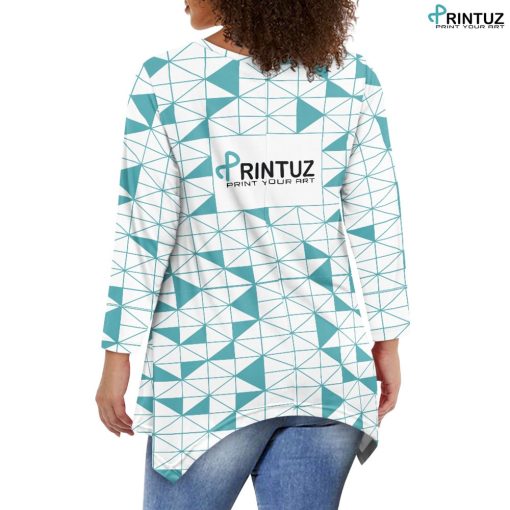 Hd Printuz_Women's irregular long sleeve tops