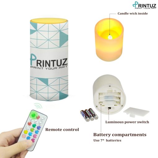 Hd Printuz_Single 6 inch remote control candle