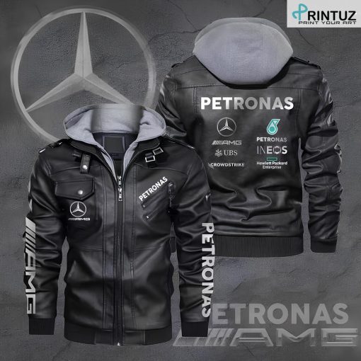 Hd Printuz_Hooded Leather Jacket