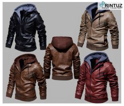 Hd Printuz_Hooded Leather Jacket