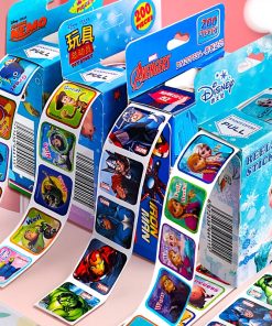 Disney Reward Stickers Roll – 200 Motivational Stickers for Kids (Spiderman, Elsa, Princess Sofia & More)