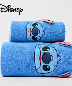 Disney Stitch Coral Fleece Bath Towel & Hand Towel Set